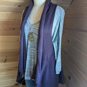 Dark Purple Open Sweater Vest